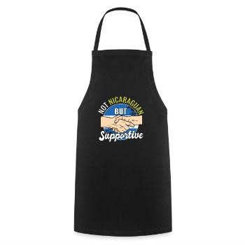 Not Nicaraguan But Supportive Country Traveler - Cooking Apron - black - Front - AI Model Male 185 dark (185cm)