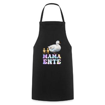 Mama Ente Entenliebhaber Ente Fan Frauen - Kochschürze - Schwarz - Vorne - AI Model Male 185 dark (185cm)