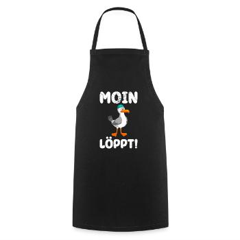 Moin Löppt! Möwen Vogelliebhaber Morgen Möwe - Kochschürze - Schwarz - Vorne - AI Model Male 185 dark (185cm)