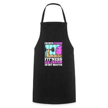 Im into fitness ice cream - Kochschürze - Schwarz - Vorne - AI Model Male 185 dark (185cm)