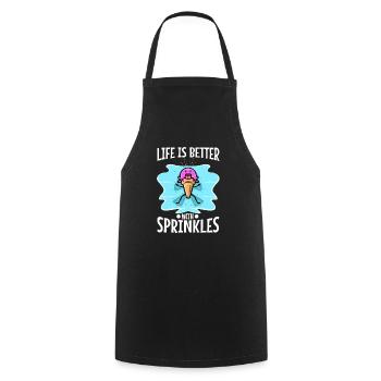 Life Is Better With Sprinkles - Kochschürze - Schwarz - Vorne - AI Model Male 185 dark (185cm)