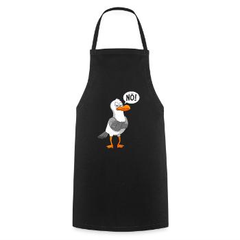 Möwen Nö! sture Möwe Seevogel Seagull - Kochschürze - Schwarz - Vorne - AI Model Male 185 dark (185cm)