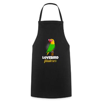 Lovebird Flüsterer Lovebird Whisperer Liebesvögel - Kochschürze - Schwarz - Vorne - AI Model Male 185 dark (185cm)