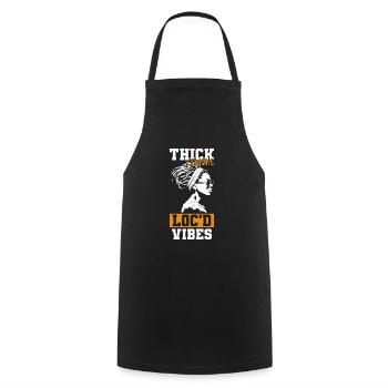 Thick Thighs Loc'd Vibes Afro Hair Black American - Cooking Apron - black - Front - AI Model Male 185 dark (185cm)