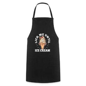 Lick Me Until Ice Cream - Kochschürze - Schwarz - Vorne - AI Model Male 185 dark (185cm)