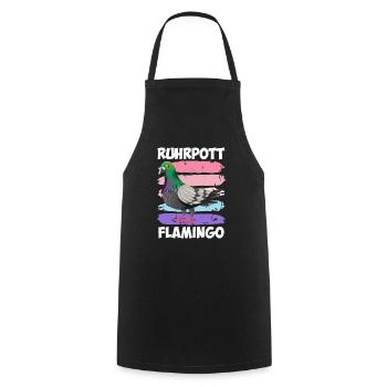 Ruhrpott Flamingo Taubenliebhaber Tauben - Kochschürze - Schwarz - Vorne - AI Model Male 185 dark (185cm)