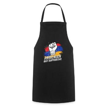 Pas arménien mais favorable Arménie pays drapeau - Tablier de cuisine - noir - Devant - AI Model Male 185 dark (185cm)