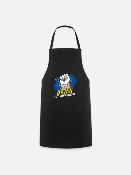 Not Bajan But Supportive Barbados Flag Country - Cooking Apron - black