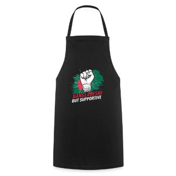 Pas bangladais mais un drapeau bangladais favorable - Tablier de cuisine - noir - Devant - AI Model Male 185 dark (185cm)