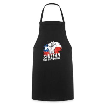 Pas chilien mais favorable au pays du drapeau - Tablier de cuisine - noir - Devant - AI Model Male 185 dark (185cm)