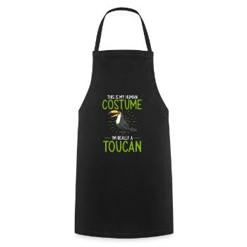 Toucan Bird Rainforest - Cooking Apron - black - Front - AI Model Male 185 dark (185cm)