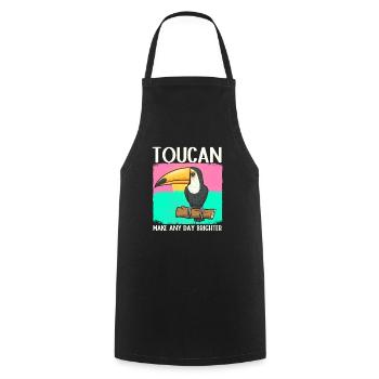 Toucan Bird Rainforest - Cooking Apron - black - Front - AI Model Male 185 dark (185cm)