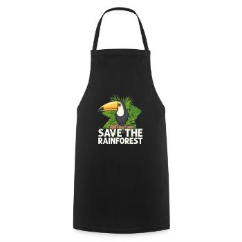 Toucan Bird Rainforest - Cooking Apron - black - Front - AI Model Male 185 dark (185cm)