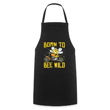 Born To Bee Wild | Motorcycle Motorbike Bee - Cooking Apron - black - Front - AI Model Male 185 dark (185cm)