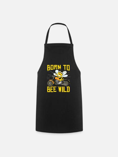 Born To Bee Wild | Motorrad Motorrad Biene - Kochschürze - Schwarz