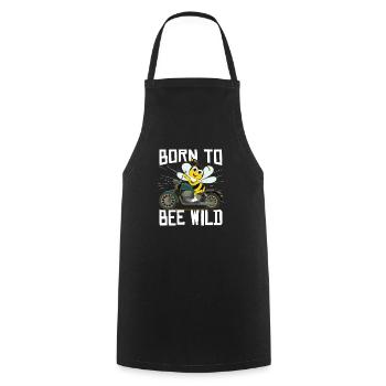 Né pour être une abeille, motard sauvage, abeille à miel - Tablier de cuisine - noir - Devant - AI Model Male 185 dark (185cm)