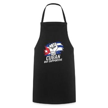 Not Cuban But Supportive Cuba Flag Country Travel - Cooking Apron - black - Front - AI Model Male 185 dark (185cm)