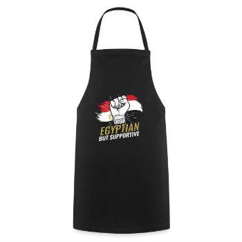 Pas égyptien mais favorable à l’Égypte Pays drapeau - Tablier de cuisine - noir - Devant - AI Model Male 185 dark (185cm)