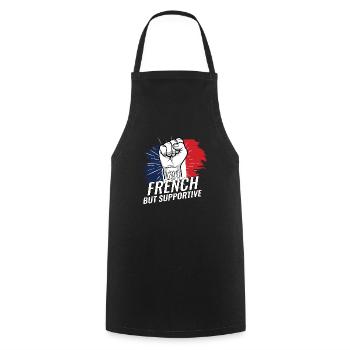 Pas français mais favorable à la France Pays du drapeau - Tablier de cuisine - noir - Devant - AI Model Male 185 dark (185cm)