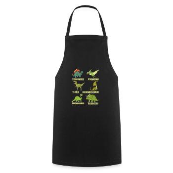 Drôle de dinosaure disant T Rex Dino - Tablier de cuisine - noir - Devant - AI Model Male 185 dark (185cm)