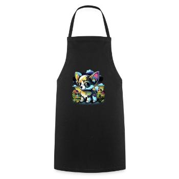 Chihuahua | Jeu Vidéo Amusant Gamer Comic Chien - Tablier de cuisine - noir - Devant - AI Model Male 185 dark (185cm)