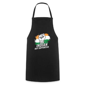 Pas indien mais pays de drapeau indien favorable - Tablier de cuisine - noir - Devant - AI Model Male 185 dark (185cm)