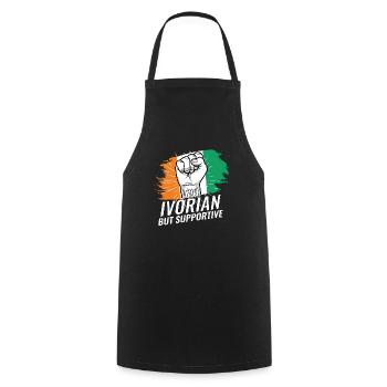Not Ivorian But Supportive Ivory Coast Flag - Cooking Apron - black - Front - AI Model Male 185 dark (185cm)