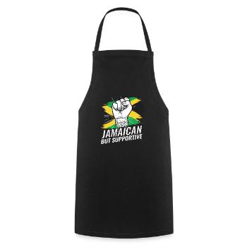 Not Jamaican But Supportive Jamaica Flag Country - Cooking Apron - black - Front - AI Model Male 185 dark (185cm)