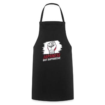 Pas japonais mais favorable au Japon - Tablier de cuisine - noir - Devant - AI Model Male 185 dark (185cm)