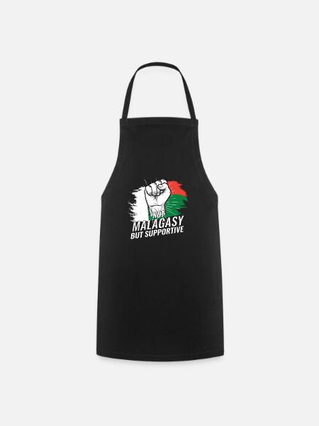 Pas malgache mais favorable au drapeau de Madagascar - Tablier de cuisine - noir