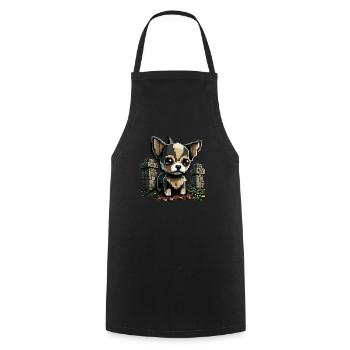 Chihuahua | Gaming Gamer Funny Comic Videogame - Cooking Apron - black - Front - AI Model Male 185 dark (185cm)