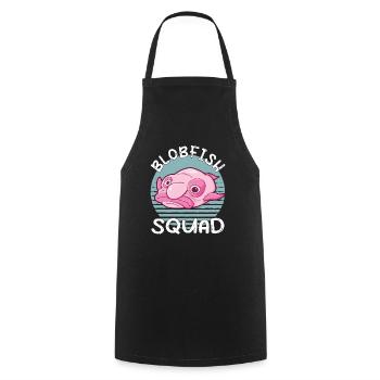 Costume de Blobfish - Visage de poisson Blob laid - - Tablier de cuisine - noir - Devant - AI Model Male 185 dark (185cm)