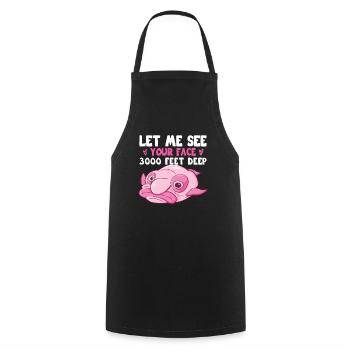 Costume de Blobfish - Visage de poisson Blob laid - - Tablier de cuisine - noir - Devant - AI Model Male 185 dark (185cm)