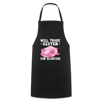 Costume de Blobfish - Visage de poisson Blob laid - - Tablier de cuisine - noir - Devant - AI Model Male 185 dark (185cm)