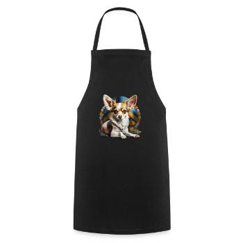 Chihuahua | Ukraine Peace & Love Flag Help Dog - Cooking Apron - black - Front - AI Model Male 185 dark (185cm)