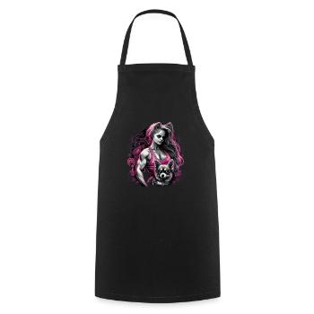 Pink Chihuahua | Fitness Girl Gym Sport Dumbbell - Cooking Apron - black - Front - AI Model Male 185 dark (185cm)