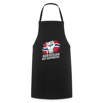 Not Norwegian But Supportive Norway Country - Cooking Apron - black - Front - AI Model Male 185 dark (185cm)