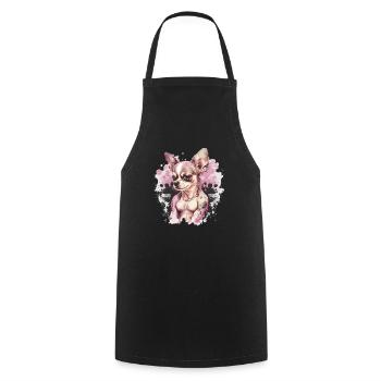 Pink Chihuahua | Fitness Girl Gym Sport Dumbbell - Cooking Apron - black - Front - AI Model Male 185 dark (185cm)