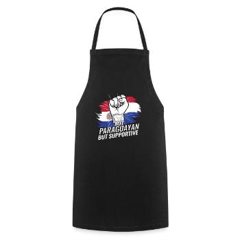 Not Paraguayan But Supportive Paraguay Flag - Cooking Apron - black - Front - AI Model Male 185 dark (185cm)