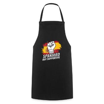 Not Spaniard But Supportive Spain Flag Country - Cooking Apron - black - Front - AI Model Male 185 dark (185cm)