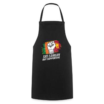 Not Sri Lankan But Supportive Sri Lanka Flag - Cooking Apron - black - Front - AI Model Male 185 dark (185cm)