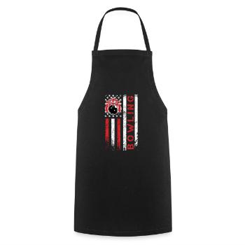 Bowling USA Bowling Player America Flag Shirt - Cooking Apron - black - Front - AI Model Male 185 dark (185cm)