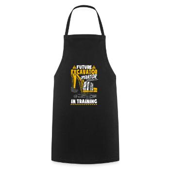 Future Excavator Operator - Cooking Apron - black - Front - AI Model Male 185 dark (185cm)