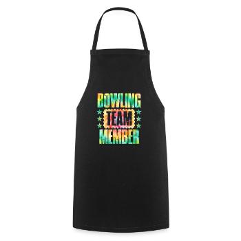 Membre de l’équipe de quilles Bowler Bowlingspieler - Tablier de cuisine - noir - Devant - AI Model Male 185 dark (185cm)