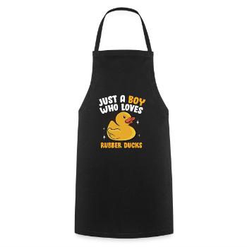 Duckling Funny Duckie Men Just A Boy Who Loves Rub - Cooking Apron - black - Front - AI Model Male 185 dark (185cm)