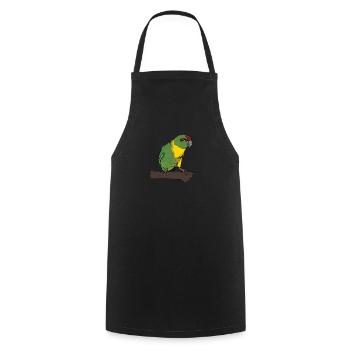Perruche de chèvre I Motif de perruche pour porte-oiseau - Tablier de cuisine - noir - Devant - AI Model Male 185 dark (185cm)
