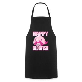 Costume de Blobfish - Visage de poisson Blob laid - - Tablier de cuisine - noir - Devant - AI Model Male 185 dark (185cm)