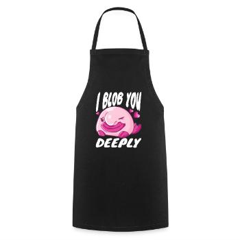 Costume de Blobfish - Visage de poisson Blob laid - - Tablier de cuisine - noir - Devant - AI Model Male 185 dark (185cm)
