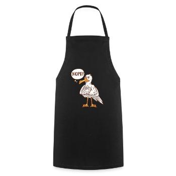 Mouettes NOPE! Chemise basse allemande pour les amoureux des oiseaux - Tablier de cuisine - noir - Devant - AI Model Male 185 dark (185cm)