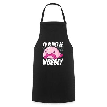 Costume de Blobfish - Visage de poisson Blob laid - - Tablier de cuisine - noir - Devant - AI Model Male 185 dark (185cm)